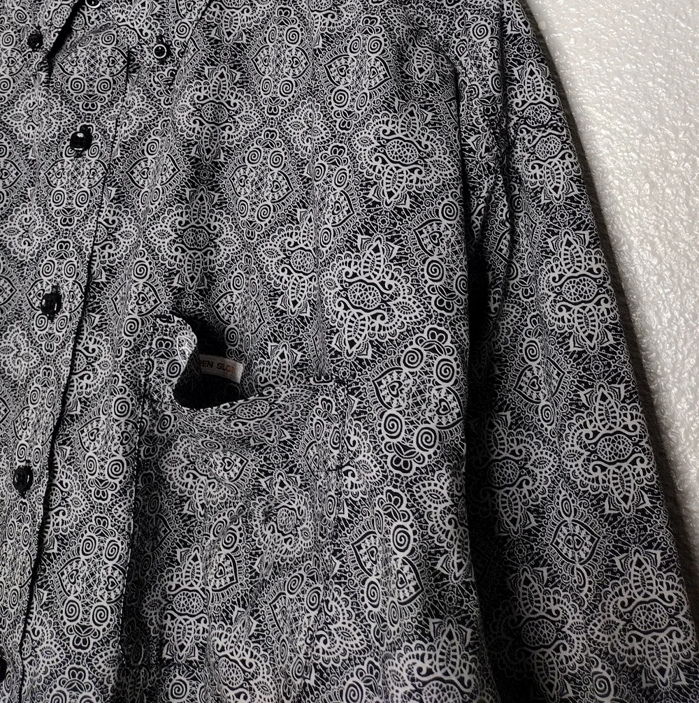 Ariat Men's Black White Cowboy Western Casual Button Down Shirt Sz XXL